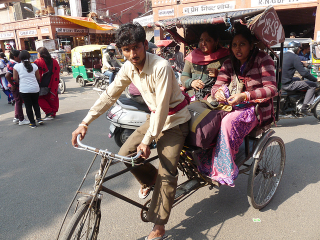 Jaipur- Bapu Bazar- Two Ladies in a Rickshaw
