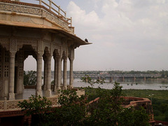 Basis of Saha Tower, River Yamuna and railway bridge.