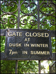gate closed at seven