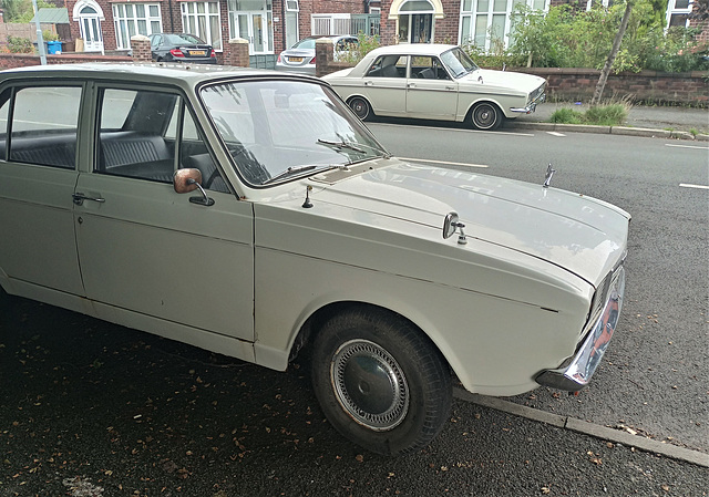 Vintage neighbours on Brantingham Road, Manchester.