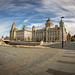 Fisheye view of the three graces, Liverpool