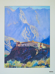 The Wali's house at Al Mazare, Wadi Dayqah, Oman - painting by artist Marylin McNie