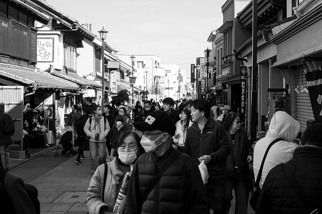 Street crowded with tourists