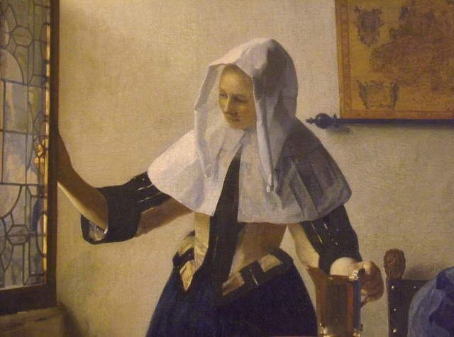 Detail of Young Woman with a Water Pitcher by Vermeer in the Metropolitan Museum of Art, February 2014