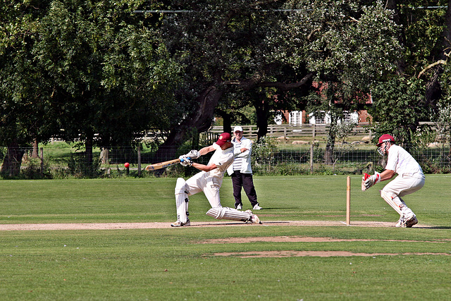 Cricket Action at Staxton Cricket Ground 22nd August 2015