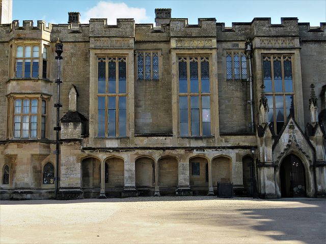 newstead abbey, notts; much restored west front of the c15/c16 prior's hall