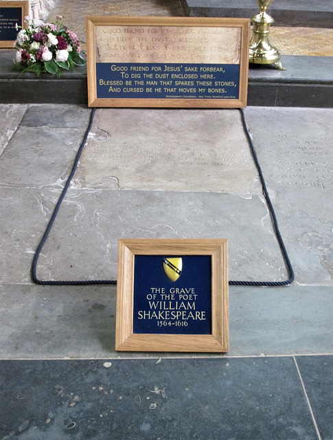 William Shakespeare's Grave, Holy Trinity Church, Stratford upon Avon.