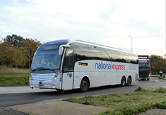 Lucketts Travel (NX owned) X5608 (BU18 OSJ) at Fiveways, Barton Mills - 26 Oct 2021 (P1090743)