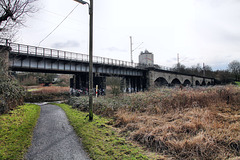 Ruhrbrücke Steele, Flutbrücke (Essen-Überruhr) / 10.02.2024