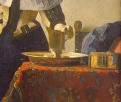 Detail of Young Woman with a Water Pitcher by Vermeer in the Metropolitan Museum of Art, February 2014