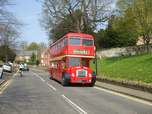 DSCF1367 Former Eastern Counties FLF453 (JAH 553D) in Earls Barton (Wellingborough Museum Bus Rally) -  21 Apr 2018