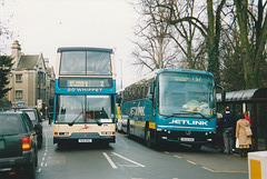 Whippet Coaches FE51 RAU and Cambridge Coach Services Y824 YHE in Cambridge – 18 Jan 2003 (503-34)