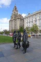 The Beatles In Front Of The Royal Liver Building