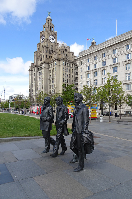 The Beatles In Front Of The Royal Liver Building
