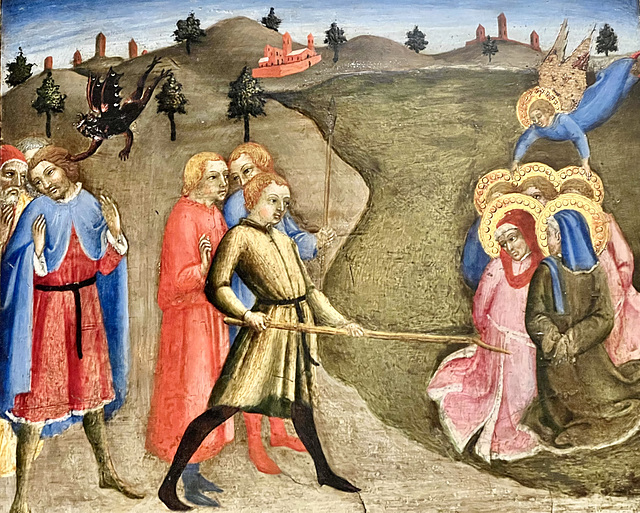 Siena 2024 – Pinacoteca Nazionale – Saints Cosmas and Damian are thrown in the sea, but are saved by an angel