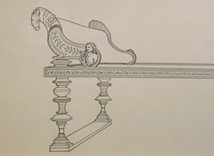 Restored Drawing of Bronze Attachments Decorating a Fulcrum in the British Museum, April 2013