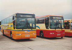 Thamesway 607 (N607 APU) and Eastern Counties 33 (P733 NVG) at Showbus, Duxford – 22 Sep 1996 (330-09)