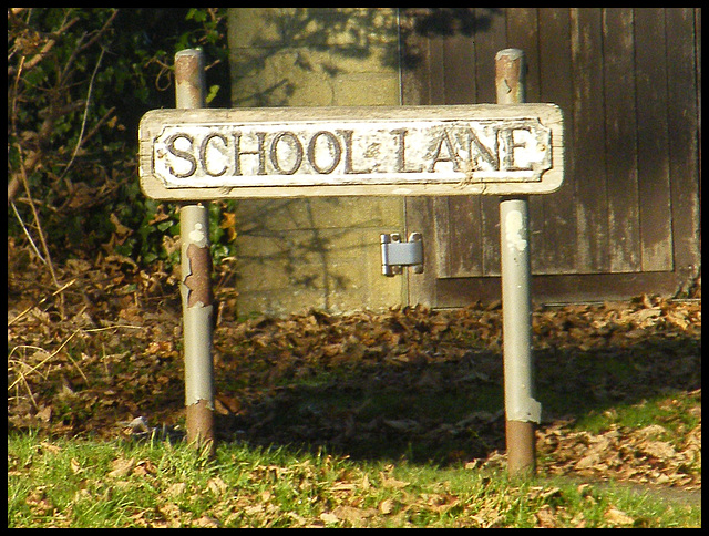 School Lane sign