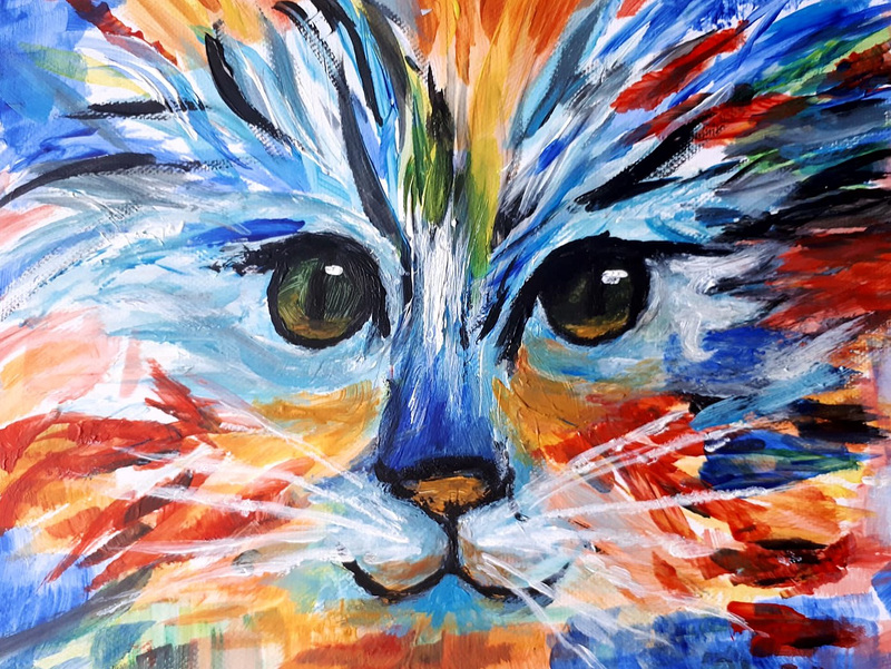 CHAT ACRYLIQUE