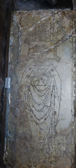 norbury church, derbs (23)henry prince +1500, priest, incised slab