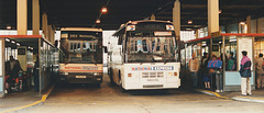 Yorkshire Rider L541 XUT and Rapson’s G453 VSL at Chorlton Street Coach Station, Manchester - 16 Apr 1995