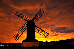 Windmill with sunset