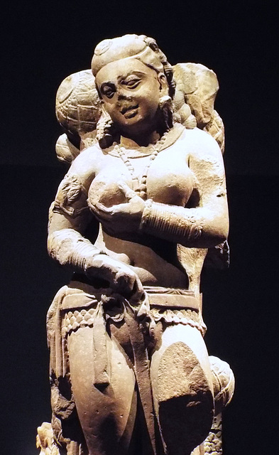 Detail of the Goddess of Abundance Sri Lakshmi in the Metropolitan Museum of Art, August 2023