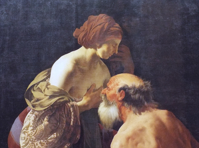 Detail of Roman Charity by Ter Brugghen in the Metropolitan Museum of Art, January 2023