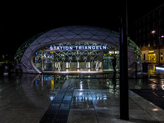 Entrance at night