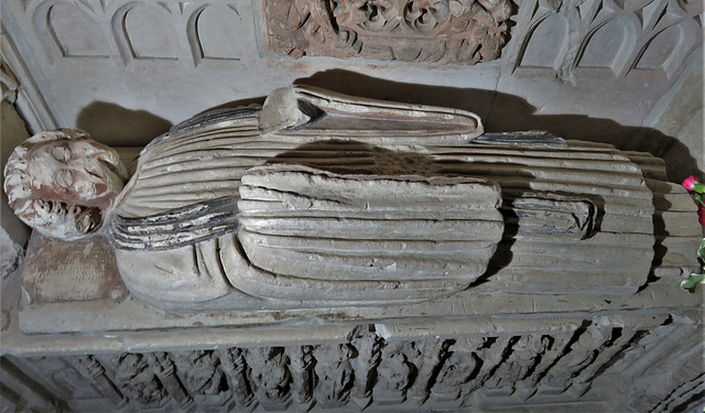 south pool church, devon, c16 tomb effigy of a priest (2)