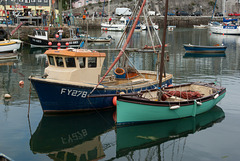 Boat reflections at Mevagissey Harbour