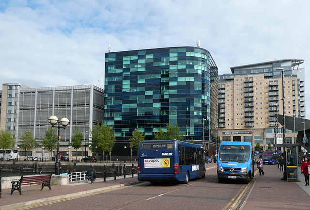 Diamond North West (Rotala Group) buses seen at Salford Quays - 24 May 2019 (P1020131)