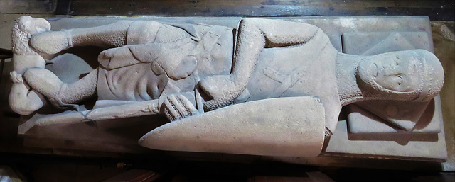 norbury church, derbs (11)c14 effigy on tomb of sir henry fitzherbert +1315