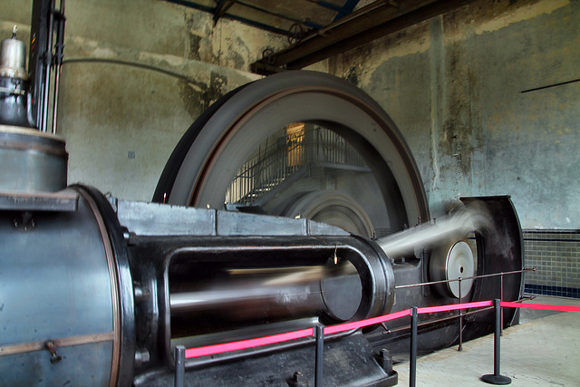 Fördermaschine Schacht 2 West in Bewegung (Zeche Fürst Leopold 1/2, Hervest-Dorsten) / 19.07.2020