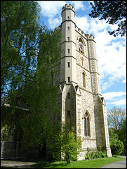 turreted church tower