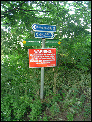 unsightly signage on the towpath