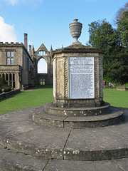 newstead abbey, notts; byron's early c19 tomb to his dog boatswain 1808