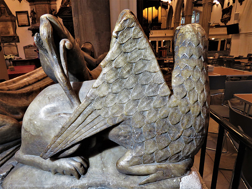 st helen bishopsgate , london  (23)griffin on c15 tomb of sir john crosby +1476