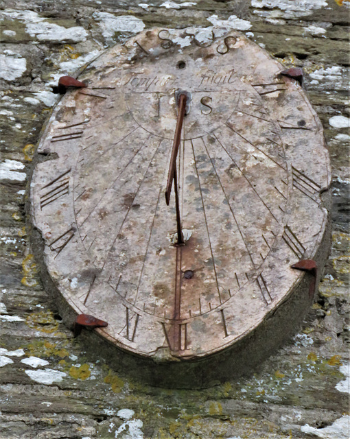 south pool church, devon , c19 sundial 1808