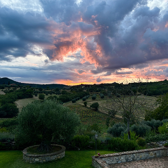 A cloudy sunset.