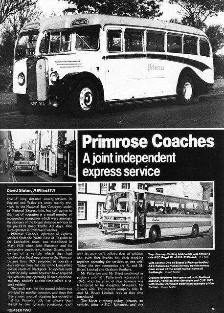 Primrose Coaches article from 'Buses Extra' magazine 1977 - Page 1