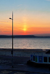 Solar pillar, pre-sunrise