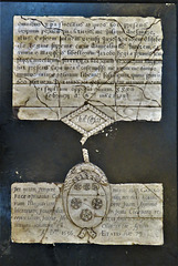st helen bishopsgate , parchment detail of c17 tomb of sir julius caesar +1636 by stone   (34)