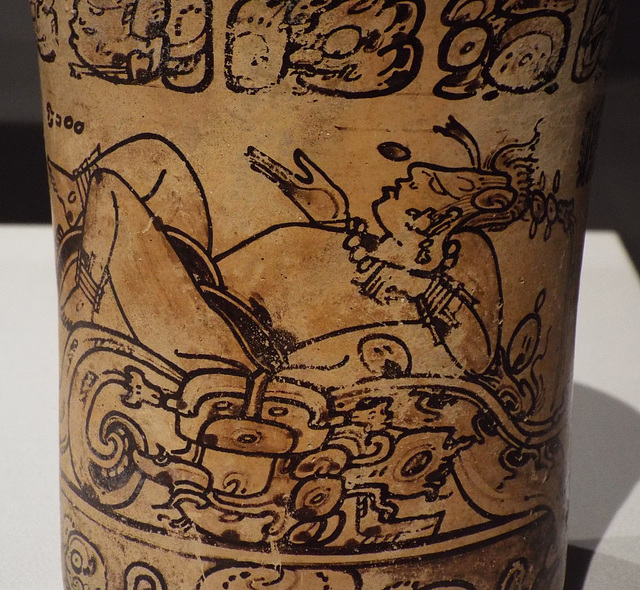 Detail of a Maya Vessel with the Rebirth of the Maize God in the Metropolitan Museum of Art, December 2022