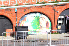 Street art & bin Madeira Drive, Brighton 5 11 2023