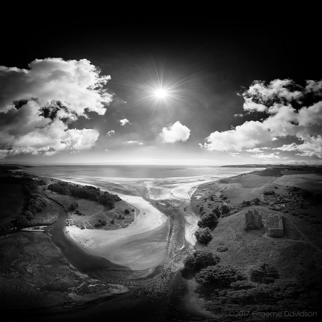 Lunan Bay and Redcastle BW