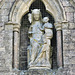 newstead abbey, notts; virgin and child on  late c13 west front of priory church
