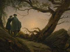 Detail of Two Men Contemplating the Moon by Caspar David Friedrich in the Metropolitan Museum of Art, Feb. 2020