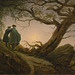 Detail of Two Men Contemplating the Moon by Caspar David Friedrich in the Metropolitan Museum of Art, Feb. 2020