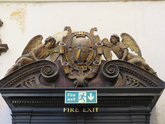 st helen bishopsgate , london early c17 reredos pediment and angels reused as part of a doorcase  (39)